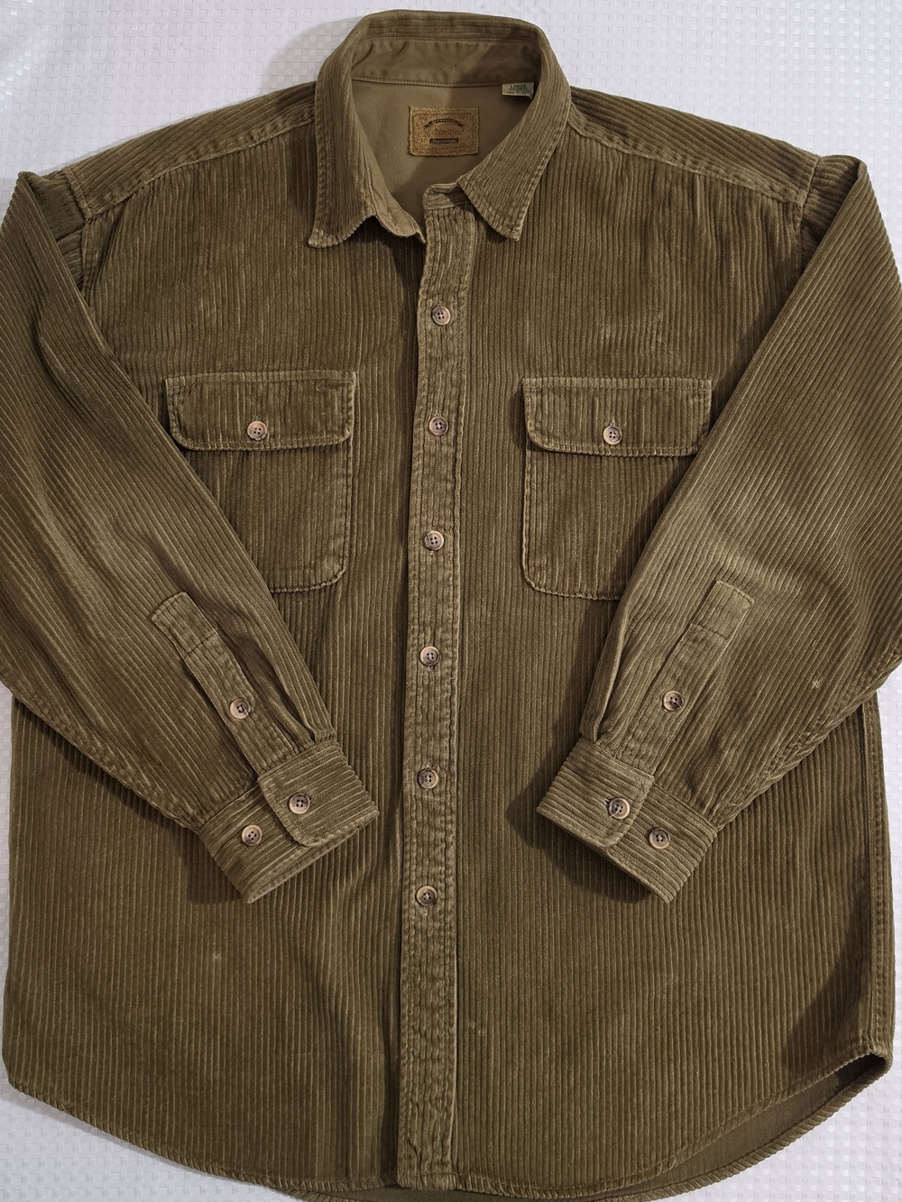 Vintage St. John's Bay Heavyweight Corduroy Shirt Large Brown Wide Wale Shacket